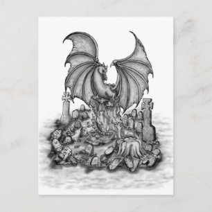 Draak met zombie briefkaart