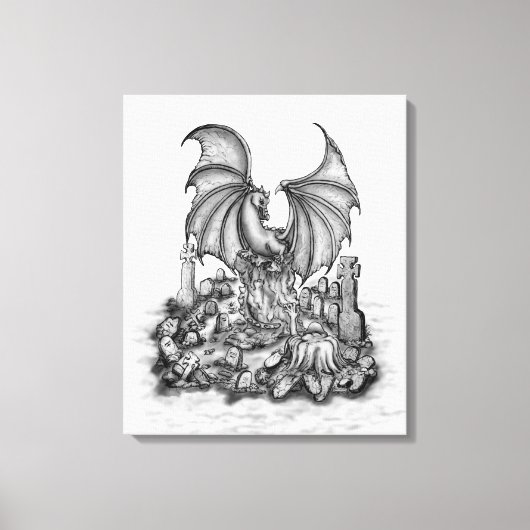 Draak met Zombie Canvas Afdruk (Voorkant)