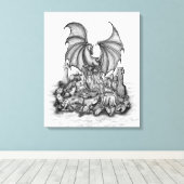 Draak met Zombie Canvas Afdruk (Insitu (Houten vloer))