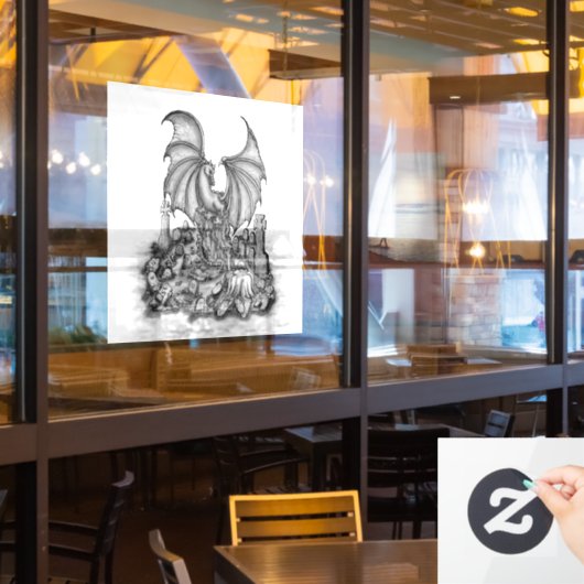 Draak met Zombie Raamsticker (Restaurant Raam)