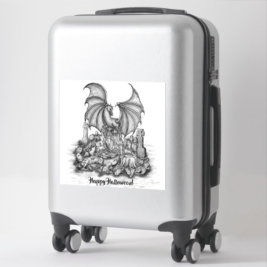 Draak met Zombie Sticker (Koffer)