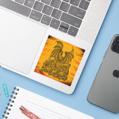 Draak met Zombie Sticker (Laptop met iPhone)