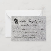 Draak, middeleeuwse RSVP/Menu Notitiekaartje (Voorkant)