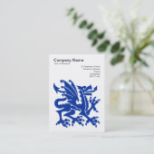 Draak - Navy Blue op wit Visitekaartje (Staand voorkant)