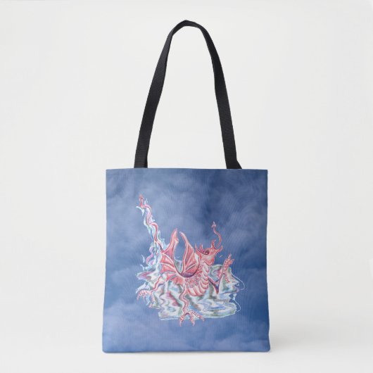 Draak op blauwe lucht draagtas (Voorkant)