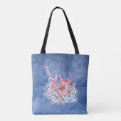 Draak op blauwe lucht draagtas (Achterkant)