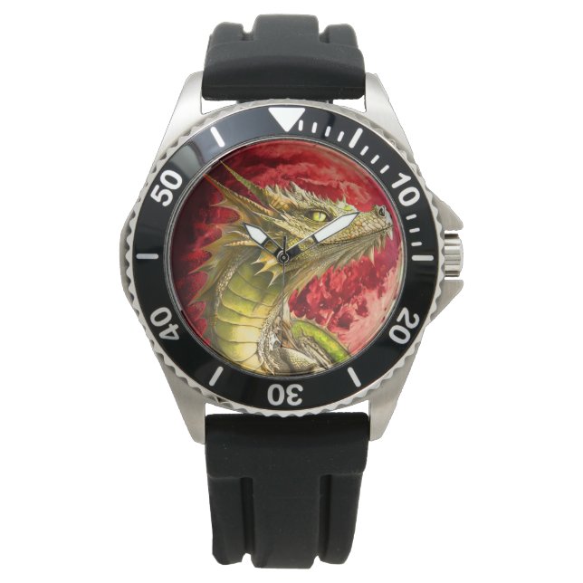 Draak op Bloody Moon Horloge (Voorkant)