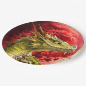 Draak op Bloody Moon Papieren Bordje (Gekanteld)