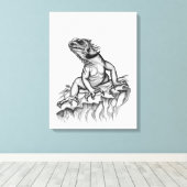 Draak op de Rots Canvas Afdruk (Insitu (Houten vloer))