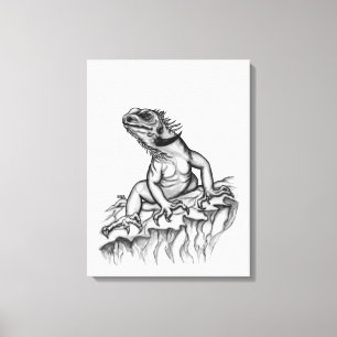 Draak op de Rots Canvas Afdruk