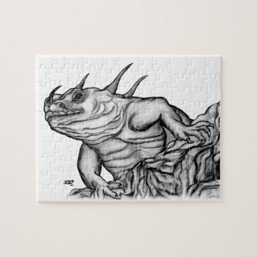Draak op de rots legpuzzel (Horizontaal)