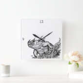 Draak op de rots vierkante klok (Huis)