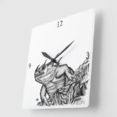 Draak op de rots vierkante klok (Hoek)