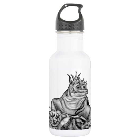 Draak op de rots waterfles (Voorkant)