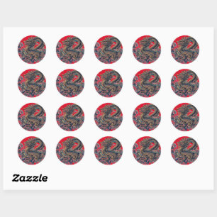 Draak op maat ronde stickers