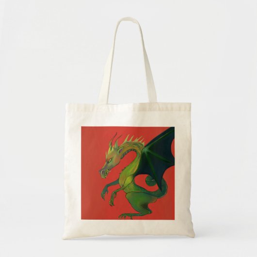Draak op rood tote bag (Voorkant)