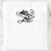 draak ovale sticker (Tas)
