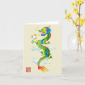 Draak & Parel notecard Kaart (Gele Bloem)