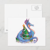 Draak rond de kerstboom feestdagenkaart (Voorkant / Achterkant)