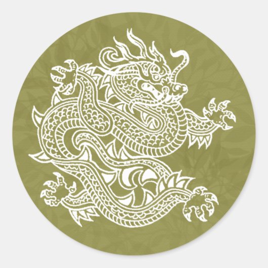 draak ronde sticker (Voorkant)