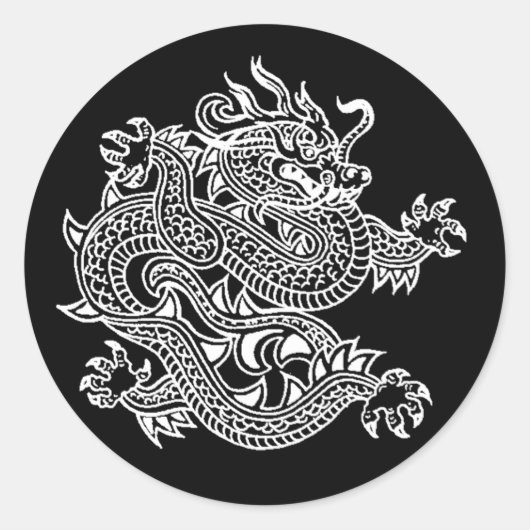 draak ronde sticker (Voorkant)