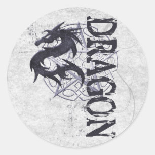 Draak. Ronde Sticker