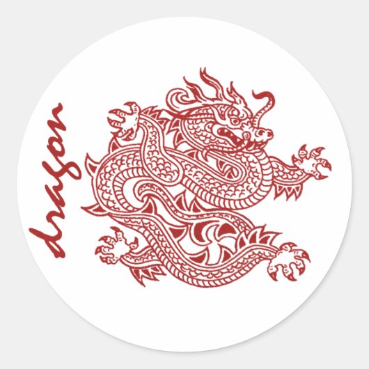 draak ronde sticker (Voorkant)