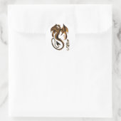 draak ronde sticker (Tas)