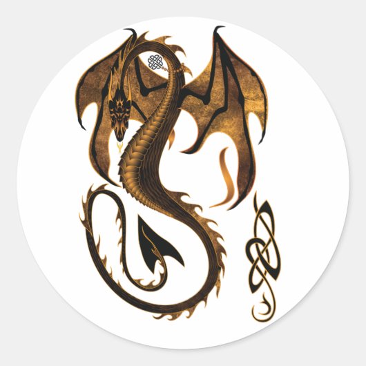 draak ronde sticker (Voorkant)