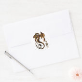 draak ronde sticker (Envelop)