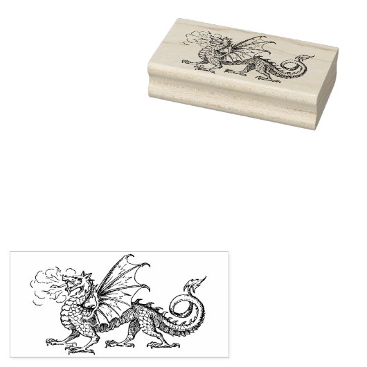  draak 	rubberstempel (Gestempeld)