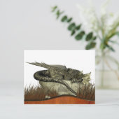 Draak slapen op een rots briefkaart (Staand voorkant)