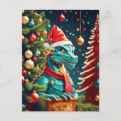  draak tijdens kerst feestdagenkaart (Voorkant)