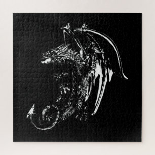 Draak van de Nacht Fantasie Donkere Mystieke Draak Legpuzzel