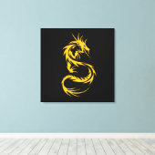 Draak van goud canvas afdruk (Insitu (Houten vloer))