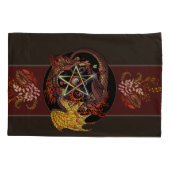 Draak van het nieuwe pentacle van de nieuwe kunst kussensloop (Achterkant)