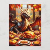 Draak viert Thanksgiving  Briefkaart (Voorkant)
