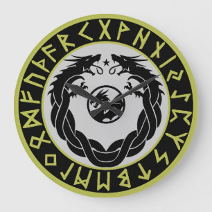 Draak Viking Rune Bescherming Grote Klok