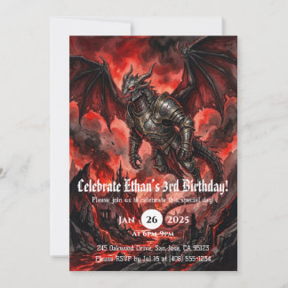 Draak Watercolor Verjaardag Kaart