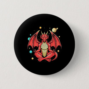Draak Yoga Houden Meditatie Draak Doet Yoga In De Ronde Button 5,7 Cm