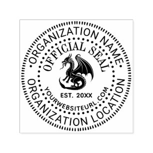 Draak Zijaanzicht Officiële Zegel Naam Loc URL Opg Zelfinktende Stempel
