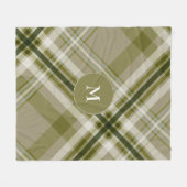 drab olijfgaarden en beige pleisters, monogrammen fleece deken (Voorkant (Horizontaal))