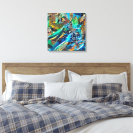 Dracaena Abstracte Calm Blue uitgerekt canvas prin Afdruk