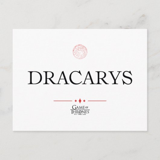 Dracarys Briefkaart (Voorkant)