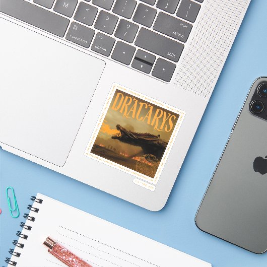 Dracarys Drogon Breathing Fire Graphic Sticker (Laptop met iPhone)