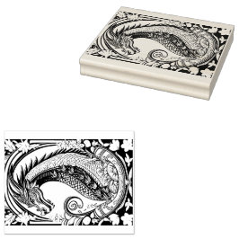 Drache mit Ornamenten Rubberstempel
