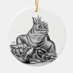 Drache schwarz weiss Zeichnung Keramisch Ornament