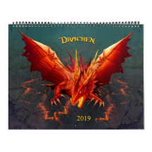 Drachen Kalender, Dragon Calendar,  (36cm x 28cm)