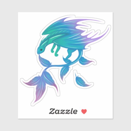 Drachen mit Federn Sticker (Vel)