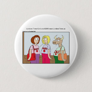 Drachtige Koe Grappige Kaarten Mokken T-shirts & C Ronde Button 5,7 Cm